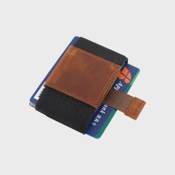 Customized leather elastic card holder mini front pocket wallet rfid pu small card holder