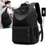 Hot Sale Classic Leisure Solid Color Rechargeable Backpack Waterproof Business Travel Computer Laptop Bag With Usb Charging Port
