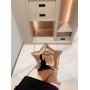 Hot girl super star clutch bag evening bags metal star shape shiny clutch purse bag with chain for women