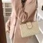 Diamond Lattice Thread Bag 2021 Spring New Fashion Messenger Bag Small Square Zipper Chain Bag with Lock