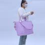 Keymay Fashion Women Shopping Bag Travel Shoulder Handbag with Pockets and Zipper Waterproof Nylon Tote Bag handbag ladies