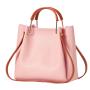 New 2023 Large Capacity Solid Color Printed Women's Bag Wooden Bead Bucket Fashion Pu High-grade Sense One Shoulder bag