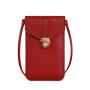 Women's Retro Style Mobile Phone Wallet Thin Tide Lock Sling Portable with Touch Screen Access Small Buckle Design for Students