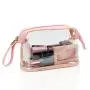 Gelory High Quality Travel Clear Makeup Bag Customized Logo Transparent Plastic PVC Zipper Cosmetic Toiletry Bag Waterproof
