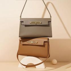Wholesale OEM ODM Pu Leather Womens  Crossbody Bags Elegant Luxury Message Bags Fashion Lock Custom Logo Ladies Shoulder Bags