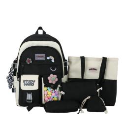 KBW304 2023 Wholesale New Shoulder Bags Junior High School Students School Bags Large Capacity Five Sets of Casual Backpack