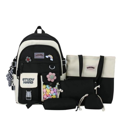 KBW304 2023 Wholesale New Shoulder Bags Junior High School Students School Bags Large Capacity Five Sets of Casual Backpack