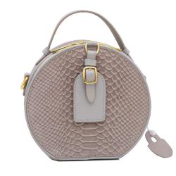 2024 Custom Snake Genuine Leather Round Hand Bag For Retro Women Handbag