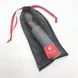 Custom Logo Printing Black White Nylon Mesh Gift Packaging  Bag Luxury Drawstring Mesh Pouch For Shoe