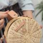 Bolsos Straw Fashion  Beach Girl Bag Round Single Shoulder Braided Bag  Wholesale Pure Color Woven Crossbody Bag