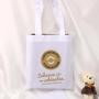 Custom Logo Printed Reusable White Cotton Tote Bag Fashion Cute Women Travel Muslin Cotton Handle Shopping Bag