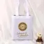 Custom Logo Printed Reusable White Cotton Tote Bag Fashion Cute Women Travel Muslin Cotton Handle Shopping Bag