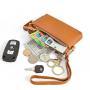 Custom Brand Designer Leather Wallets Soft PU Leather Clutch Wallet with Wrist Strap