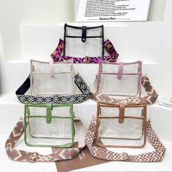 Custom Tote bag PVC transparent window women's bag portable zipper shoulder niche design plus logo