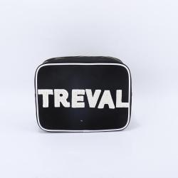 Keymay High Quality Women Black Canvas Zipper Pouch Makeup Bag Eco-friendly Cotton Canvas Cosmetic Bag
