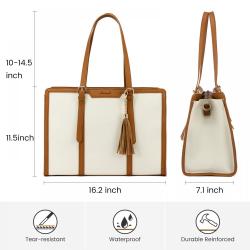 2022 Custom LOVEVOOK canvas office business handbags 15.6in shoulder bag fashion casual 2pcs laptop tote bag briefcase for women