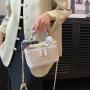 2024 Factory wholesale Box Handbags Young Lady Summer Straw Beach Box bags With Scarf Lady fashion design purses For Ladies