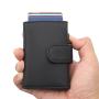 Factory wholesale metal card holder wallet leather pop up wallet aluminum credit card holder