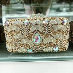 High Quality Luxury Metal Mesh Purse Crystal Bling Purses Rhinestone Handbags Evening Bag