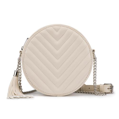LOVEVOOK custom logo factory Crossbody Bags PU Leather bags with Tassel for Women girls Round small shoulder bags ladies Purses