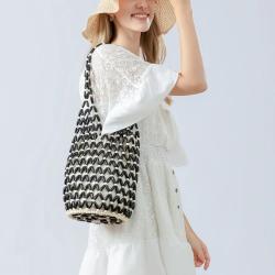 New Fashion Design Feeling Wooden Bead Handheld One Shoulder Bucket Bag