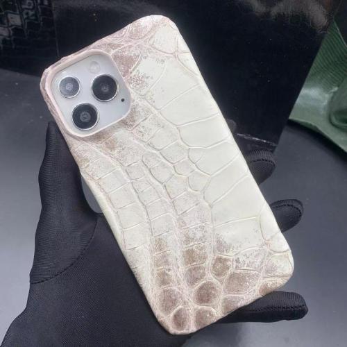 Custom Genuine Crocodile Leather Phones Case Customized Croco Croc Skin Protective Mobile Cover For Iphone 12 13 14 15 Pro Max