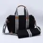 Keymay Free Sample 2 Sets Large Capacity Function Nappy Bags Waterproof Mommy Canvas Tote Bag Portable Baby Diaper Bag