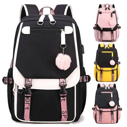 Multifunctional Teenage Oxford School Bags Backpack Junior High School Students Bookbag Outdoor Daypack With Usb Charge Port