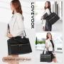 LOVEVOOK Leather Computer Briefcase Office Ladies Waterproof Shoulder Tote Handbag Large Capacity Business Laptop Bag for Women