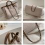 2024 Custom Large Canvas Tote Bag For Women Handbag With Zipper Chain