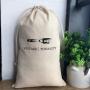 Custom Logo Printed Muslin Cotton Gift Drawstring Bag Cotton Gift Packaging Pouch