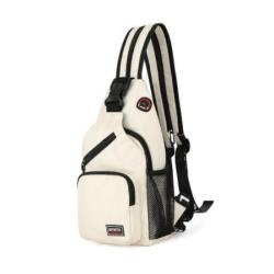 Women's Fashionable Oxford Cloth Chest Bag with Headphone Hole Zipper Closure Low MOQ Outdoor Wear Proof for Summer Spring