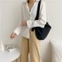 Wholesale curved moon shaped women shoulder bag fashion plain Women's messenger bag large capacity leisure ladies canvas bag