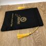 Black Satin Hair Drawstring Bag With Tassels