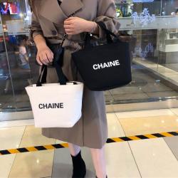 Gelory New Simple Canvas Tote Bag Fashion Portable Letter Canvas Tote Bag