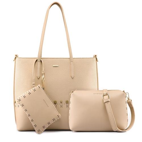 LOVEVOOK factory 2022 custom logo PU Leather Office Ladies Tote 3 pcs Bags Women HandBags Set