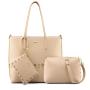 LOVEVOOK factory 2022 custom logo PU Leather Office Ladies Tote 3 pcs Bags Women HandBags Set