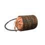 2024 European and American Style Personalized Round Split Leather Braided Bucket Bag For Women Trendy Ladies Bucket Bags