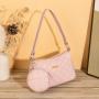 Embroidered Underarm Bag Pu Leather New 2024 Ladies Single Shoulder Bag Phone Cosmetics Storage Bag Two Piece Set