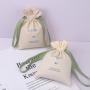 High Quality Cotton Canvas Gift Packaging Dust Bag Custom Natural Cotton Drawstring Jewelry Cosmetic Pouch