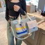 HR045 Unisex Duffel Travel Swimming Bag Oxford Contrasting Colors Sports Luggage Bag One Shoulder Crossbody Portable Fitness Bag