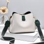 Simple and casual lychee patterned contrasting single shoulder crossbody bag
