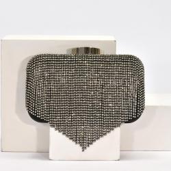 Classic Women Rhinestone Tassels Golden Bridal Clutch Bag Lady Shoulder Bag Wedding Evening Bag Purse NE548