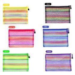 Gelory Zipper Mesh Pouch Document Bag Zipper File bags Storage Pouch Pencil Cases