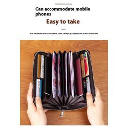 ZF255 RFID Anti-theft Brush Head Layer Cowhide Men Wallet Card Case Long Multifunctional Money Clip Daily Convenient