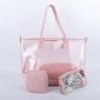 Low MOQ 10 Bright Colors Waterproof Beach Tote Large Clear PVC Handbag Women PVC Tote Bags Transparent Bag