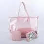 Low MOQ 10 Bright Colors Waterproof Beach Tote Large Clear PVC Handbag Women PVC Tote Bags Transparent Bag