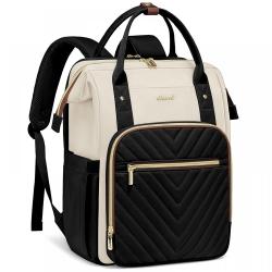 LOVEVOOK custom logo fashion quilted 15.6 17in large capacity women computer backpack bag for travel work school laptop backpack