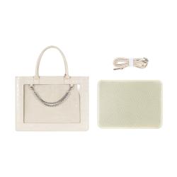 High Quality PU Tote Ita Bag Transparent Window Pins Leather Ita Hand Bag Clear Window Shoulder Bags