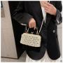 Summer popular hollow out plastics pearl bag ladies handbag chain shoulder crossbody bag for girls